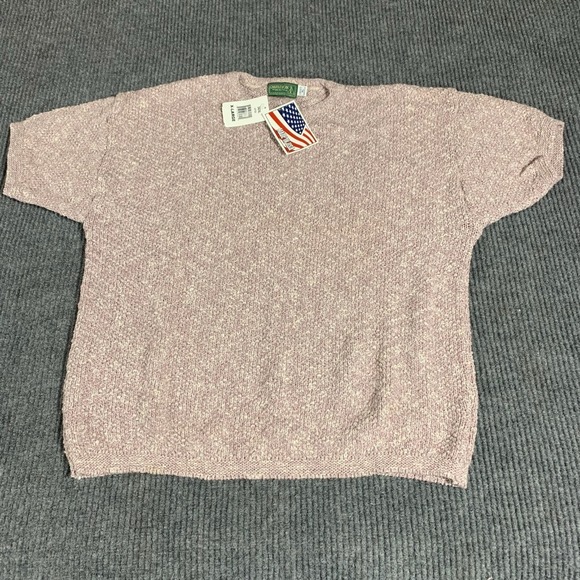 Sweaters - VTG Charlevoix the Beautiful Sweater Womens XL Pink Short Sleeve Textured New